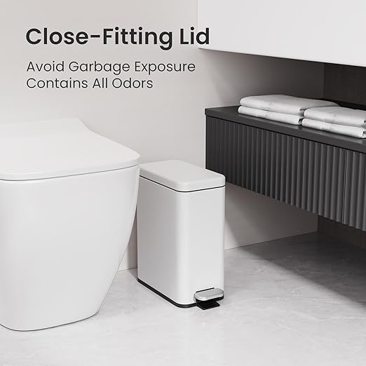 Cesun Bathroom Trash Can with Lid, 2.6 Gallon Small Bathroom Garbage Can Soft - Image 2