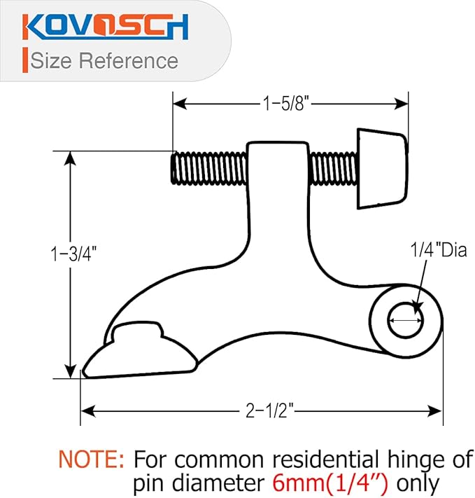 2 Pack Hinge Pin Door Stopper Oil Rubbed Bronze - Image 3