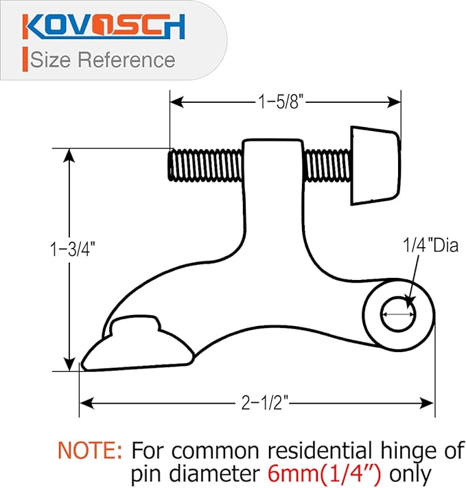 6 Pack Hinge Pin Door Stopper Oil Rubbed Bronze - Image 3