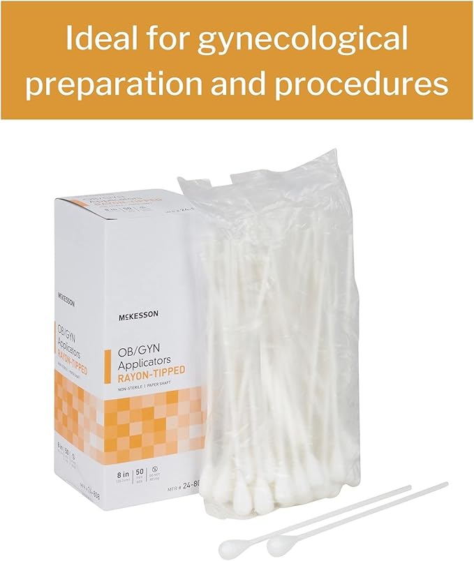 McKesson OB/GYN Applicators Rayon Tipped, Non-Sterile, 8 in, 1 Pack - Image 5
