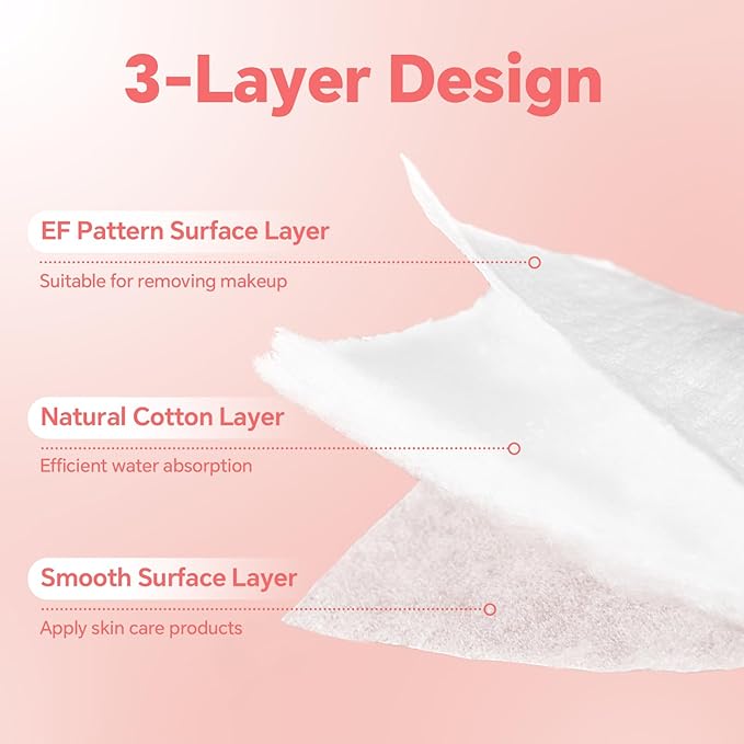 Square Cotton Pads 240 Count, Triple-Layer Design, Lint-Free & Durable - Image 4