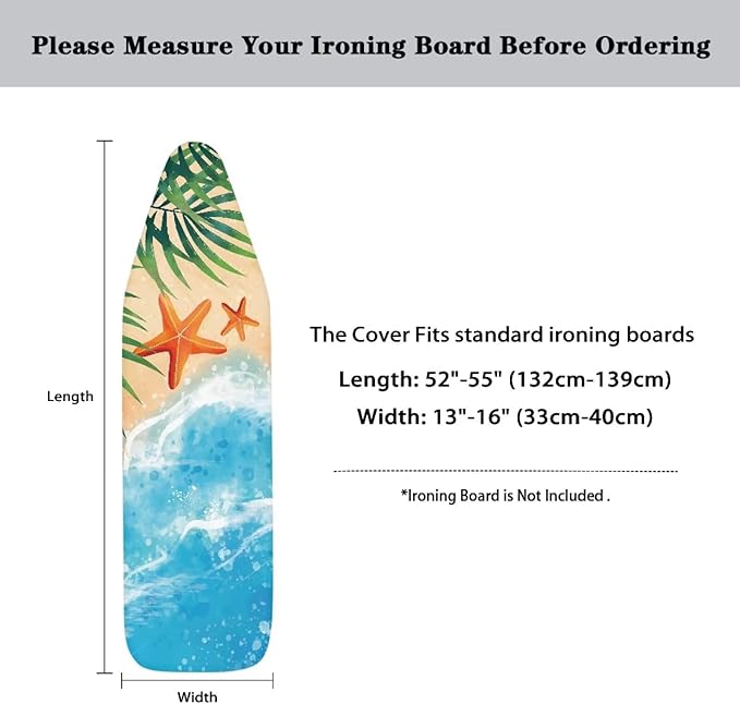 Beach Theme Ironing Board Cover and Pad Fits 15" x 54" Standard Boards - Image 6