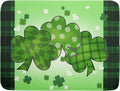 St Patricks Day Shamrocks Lucky Clovers Dish Drying Mat by Kawani