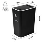XPIY Trash Can with Lid, 2 Pack 4 Gallons/15 Liters Garbage Can with Press Top - Image 7