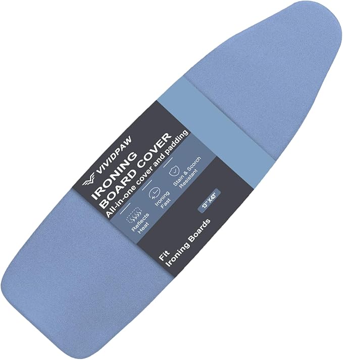 Ironing Board Cover and Pad, Small Size 13x43, Thick Padding, Elastic Edge by VividPaw