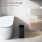 Small Bathroom Trash Can 2.4 Gallon Wastebasket, Slim Metal Garbage Can Matte - Image 2