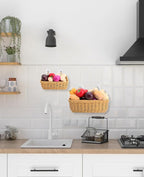 AceList Wall Hanging Basket, Boho Style Hand-Woven Hanging Storage Baskets - Image 7