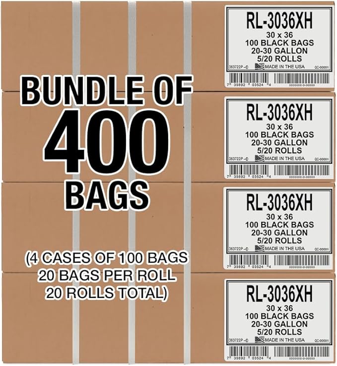 Aluf Plastics - RL-3036XH 20-30 Gallon Trash Can Liners - 30" x 36" - Thick 1.5 - Image 8