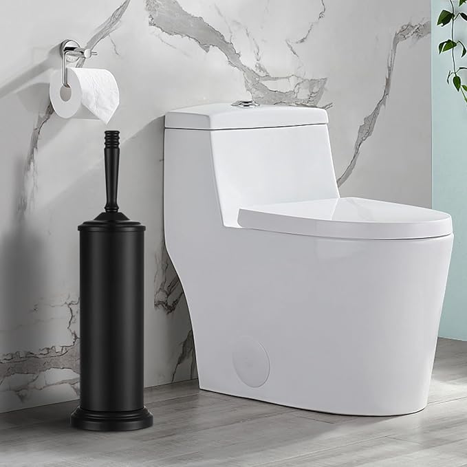 Black Toilet Brush and Holder Set, Stainless Steel Toilet Brush - Image 7