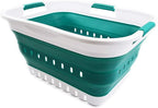 SAMMART 30L Collapsible 3 Handled Plastic Laundry Basket by SAMMART
