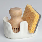 Ceramic Sponge Holder, 2-Slot Dish Sponge Holder by BekPooQ
