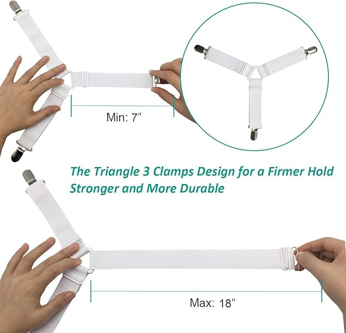 Bed Sheet Holder Straps Sheet Keepers Bedsheet Holders Fasteners 2 Sets - Image 4
