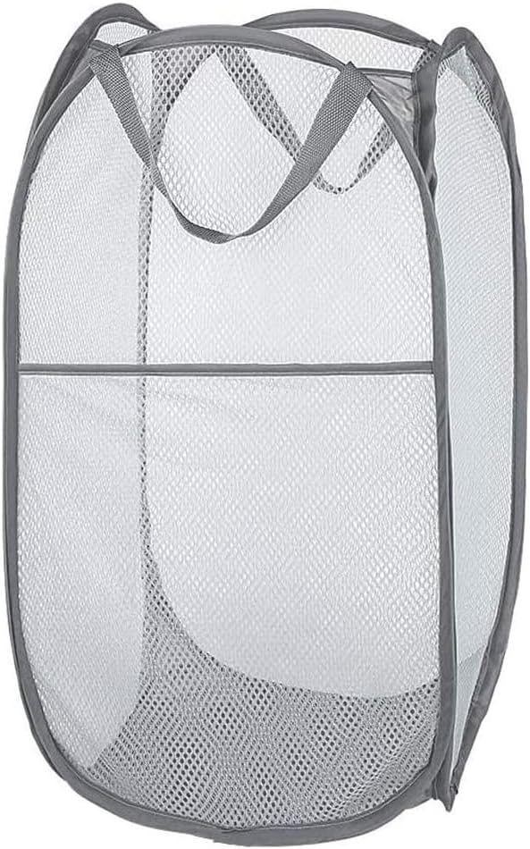 Mesh Pop Up Laundry Hamper, Collapsible Laundry Baskets, Foldable Clothes by Buenod