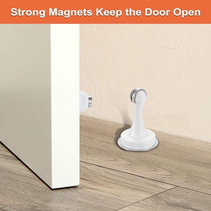 Sumnacon Magnetic Door Stopper, Heavy Duty Stainless Steel Door Stop Holder Come - Image 7