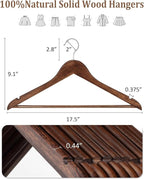 AMKUFO Wooden Hangers 20 Pack Wood Suit Hanger Non Slip Coat Hangers - Image 2