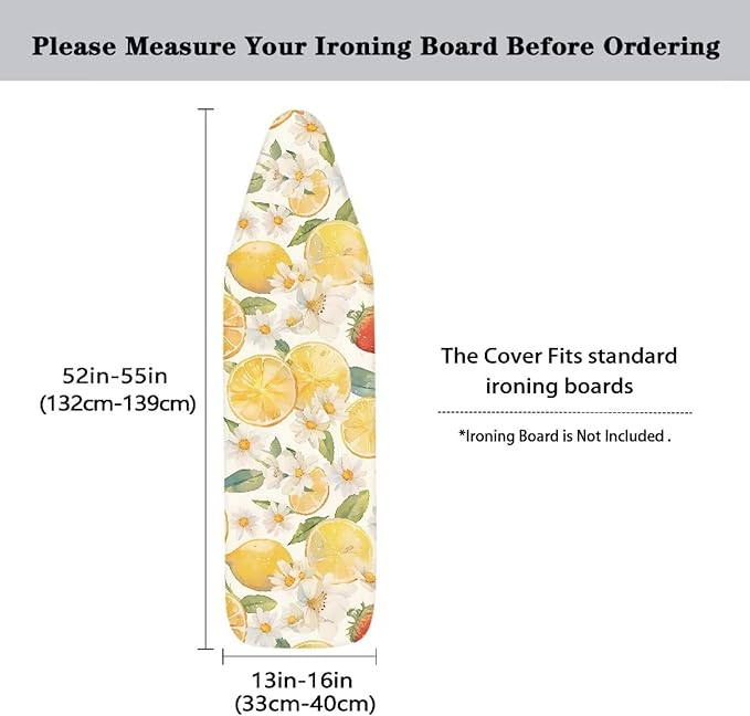 Cute Floral Lemon Ironing Board Cover and Pad Standard Ironing Board Cover - Image 5