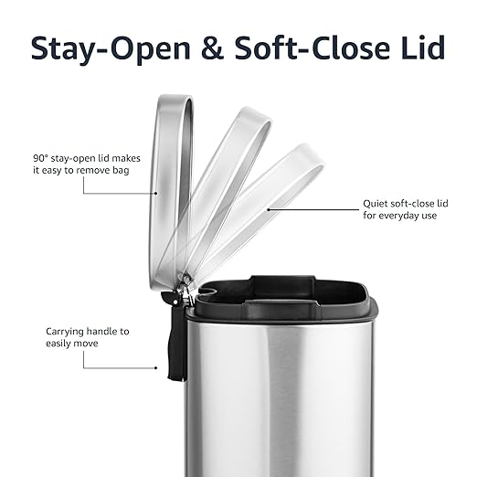 Amazon Basics Smudge Resistant Rectangular Trash Can - Image 6