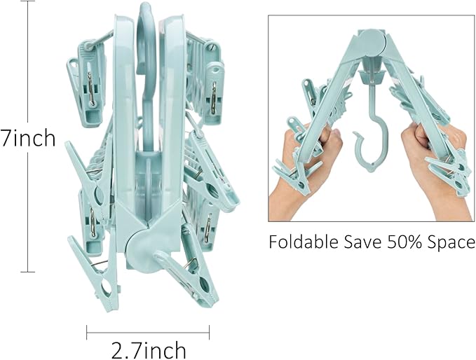 Foldable Clip Hangers with 26 Drying Clips, Underwear Hanger with Clips - Image 4