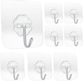 Heavy Duty Adhesive Hooks 33 lb 15KG, Waterproof and Oilproof Reusable Seamless by SZYIKUER