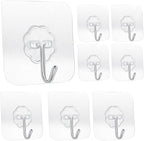 Heavy Duty Adhesive Hooks 33 lb 15KG, Waterproof and Oilproof Reusable Seamless by SZYIKUER
