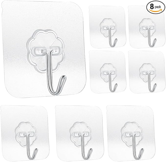 Transparent Adhesive Hooks 30 lb, Waterproof and Oilproof Reusable Seamless by Unknown