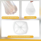 Medium Trash Bags, 6-8 Gallon White Garbage Bags Trash Can Liners - Image 4