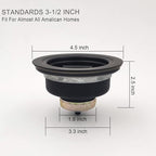 3-1/2 Inch Matte Black All Stainless Steel Kitchen Sink Drain Strainer Assembly - Image 2