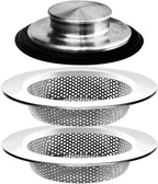 3PCS - Windran Kitchen Sink Drain Strainer and Sink Drain Stopper Set, Upgraded by Windran