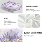 Lavender Hand Towels Set of 2 Lightweight Breathable Purple Floral Bath Towels - Image 3