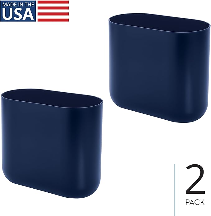 iDesign Small Slim Plastic Bathroom Trash Can, Garbage Can - Image 2