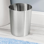 mDesign Round Metal Small 1.7 Gallon Recycle Trash Can Wastebasket, Garbage - Image 3