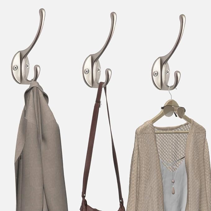 IBosins 10 Pack Dual Coat Hooks Wall Mounted - Image 7