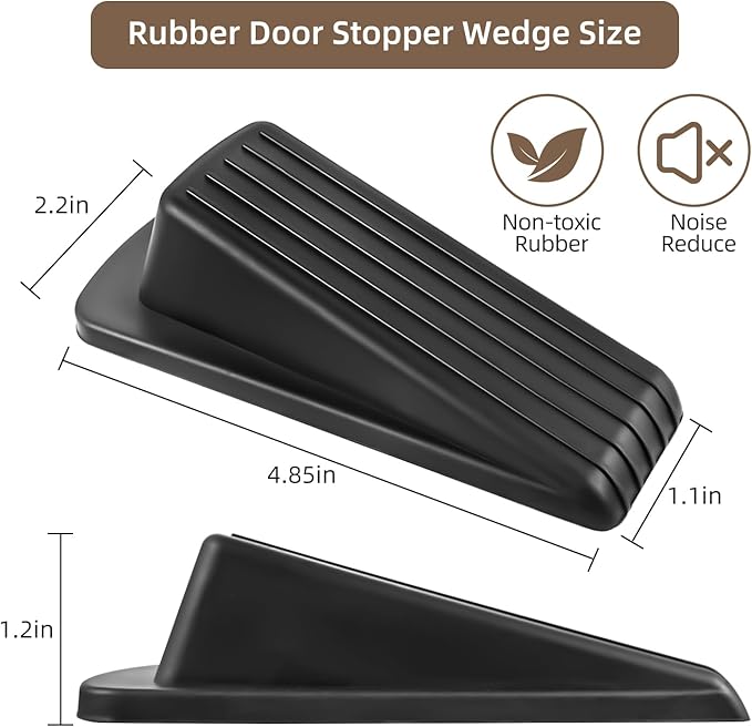 Door Stoppers for Bottom of Door on Floor, Premium Rubber Door Stopper Wedge - Image 2