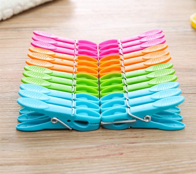 Household Air Drying Clothing Pin Set Colored Spring Clothespins - Image 2