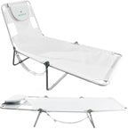 Ostrich 72 by 22 Inch Versatile Chaise Lounge Portable Reclining Lounger, Outdoor Patio, Beach, Lawn, Camping, or Pool Tanning Chair, White by OstrichProducts