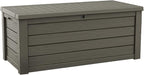 Keter Westwood 150 Gallon Resin Large Outdoor Storage Box for Patio Furniture, Outdoor Cushions, Garden Tools and Pool Floats, Taupe by Keter