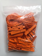 1.9 in Orange Wood Clothespins Hang Kids Artwork Craft Project Clothes Clips - Image 2