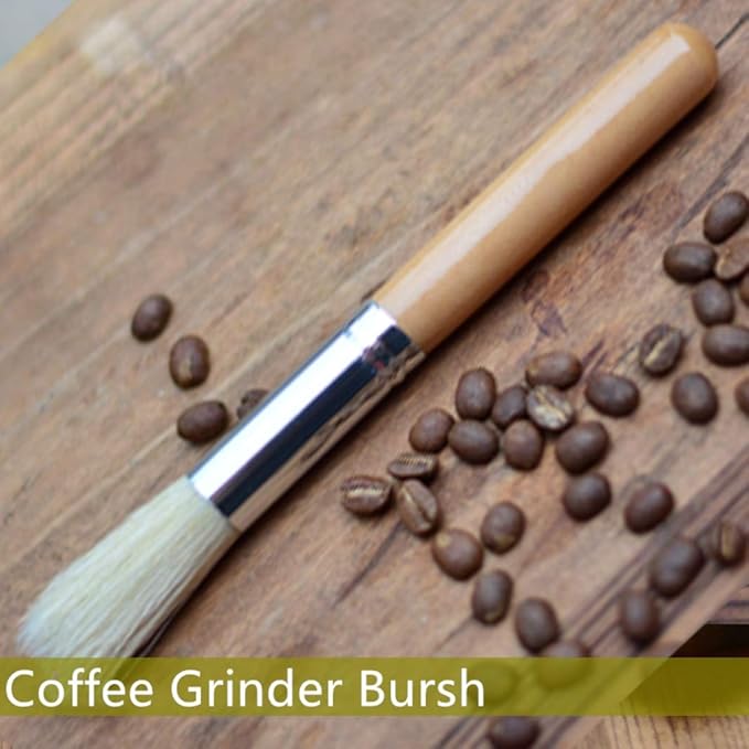 Coffee Grinder Brush Espresso Supply Maker Cleaning Brush, Wood Handle & - Image 5