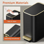 Small Bathroom Trash Can with Lid Soft Close, 5L / 1.3 Gallon Slim Garbage Can - Image 5