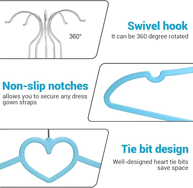Plastic Hangers 20 Pack, Strong & Durable Adult - Image 3