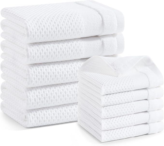 Homaxy Kitchen Towels and Dishcloths Set, 12 x 12 and 13 x 28 Inches, Super by Homaxy
