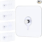 Uniclife 20 Pcs Self Adhesive Picture Hooks 40 lbs Load No Drill Screw Stickers by UnicLife