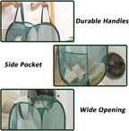 Pop Up Laundry Hamper, Reinforced Mesh Laundry Basket, Folding Clothes Storage - Image 4