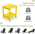 GREENVINES Outdoor Rocking Chair Set | 3-Piece | 2 Rocking Chairs with 1 Side Table | Porch Rocker | HDPE Plastic | Yellow | Patio Furniture Sets | High Back | Big & Tall | Ladder Back - Image 5