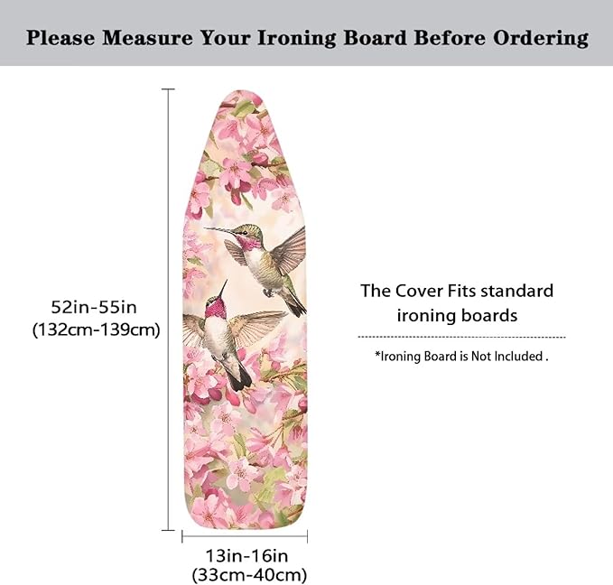 Flower Hummingbird Cover for Ironing Board Non Stick Scorch Ironing Board Cover - Image 5