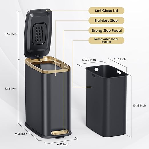 CEROELDA Small Bathroom Trash Can - Image 5