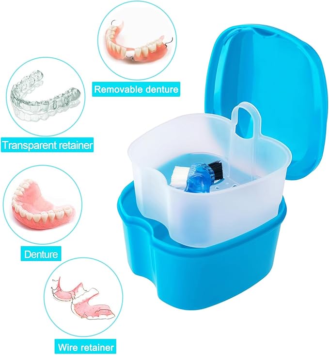 Keedolla Denture Cup Orthodontic Retainer Case, Denture Bath Box Dental - Image 3
