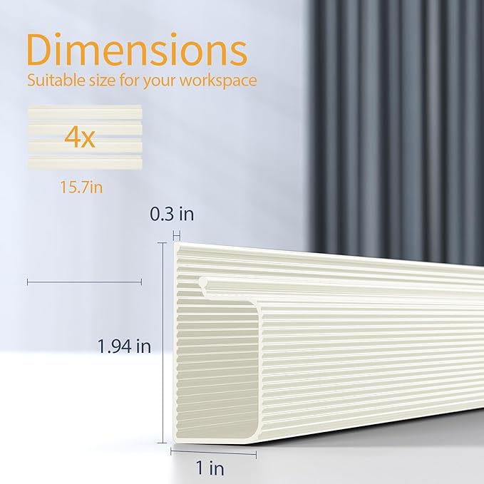 Delamu 62.8in Under Desk Cable Management, Safe Tidy Cable Management Under - Image 7