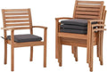 OC Orange-Casual Stackable Patio Dining Chairs Set of 4, Outdoor Acacia Wooden Chairs w/Armrest & Removeable Fabric Cushion, for Porch, Backyard, Garden, Indoor, Dark Grey by OCOrange-Casual