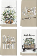 Artoid Mode Eucalyptus Truck Flowers Basket Spring Kitchen Towels Dish Towels by ArtoidMode